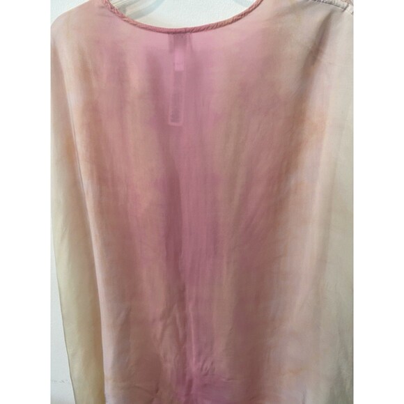 Chico's Women’s L/XL Boho Lace V-Neck Kimono Top Powder Yellow and Pink Cover-up - Picture 8 of 9